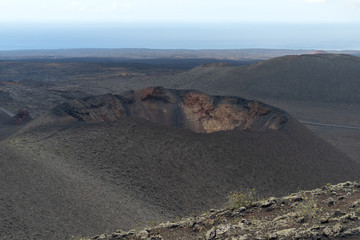 Timanfaya volcanic area in Lanzarote, Canary Islands, Spain