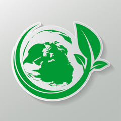 Green earth Concept with Leaves,ecology nature.Vector illustration.