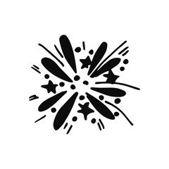 firework silhouette vector icon. isolated object
