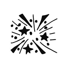firework silhouette vector icon. isolated object
