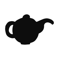 kettle silhouette vector icon. isolated object
