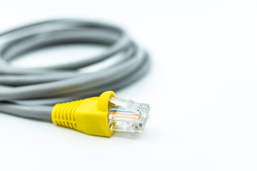Network cable on white background.