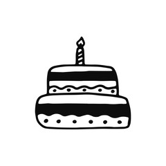 cake silhouette vector icon. isolated object