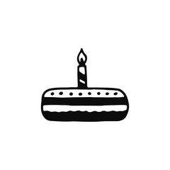 cake silhouette vector icon. isolated object