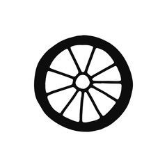 car wheel silhouette vector. isolated object