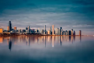 Crédence de cuisine en verre imprimé Chicago Chicago skyline