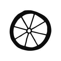 Obraz premium car wheel silhouette vector. isolated object