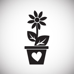 Obraz premium Spring flower on white background icon