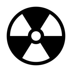 Fototapeta premium Radioactive material sign. Symbol of radiation alert, hazard or risk. Simple flat vector illustration in black and white.