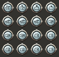 Simple icons set of box