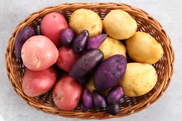 Different types of potatoes.