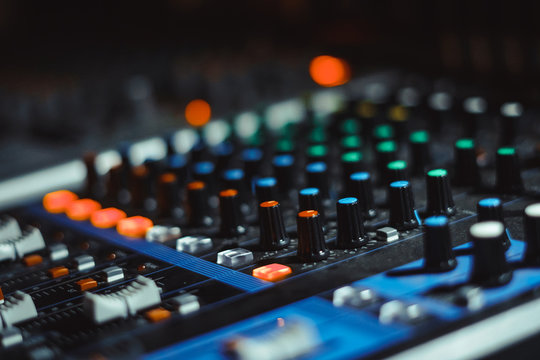 Mixing console at the concert