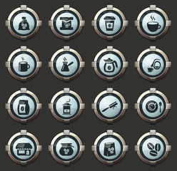 Coffee icons set