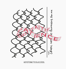 slogan with net and ribbon for t-shirts, sweaters, hoodies, clothes, and other