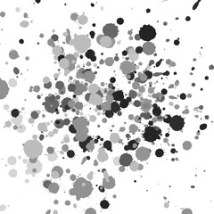 Fototapeta premium Isolated artistic black watercolor and ink splatter textures and decorative elements on white wall background.