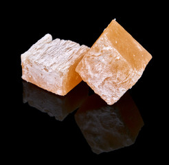Turkish sweet delights rahat-lokum isolated on black background