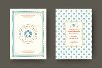 Naklejka premium Christmas greeting card design template vector illustration.