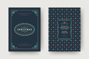 Christmas greeting card design template vector illustration.