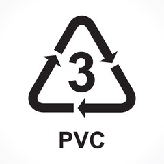 Recycling Symbols number 3 PVC, vector