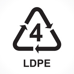 Recycling Symbols number 4 LDPE, vector