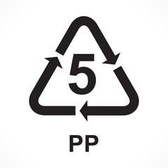 Recycling Symbols number 5 PP, vector
