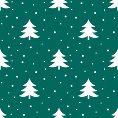 Obraz premium Christmas trees winter pattern