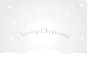 Snowy landscape Christmas winter greeting card.