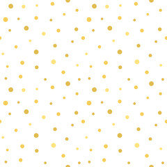 Golden dots seamless Christmas pattern.
