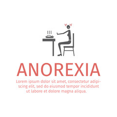 Fototapeta premium Anorexia icon. Vector sign for web graphic.