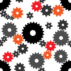 Gears seamless pattern. Vector illustration of colored gears seamless pattern.