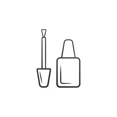 Nail polish and brush icon. Element of woman makeup icon for mobile concept and web apps. Detailed Nail polish and brush icon can be used for web and mobile