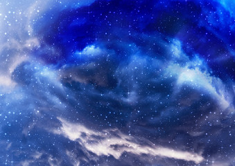 Starry nebula clouds