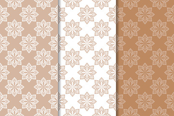 Brown and beige floral backgrounds