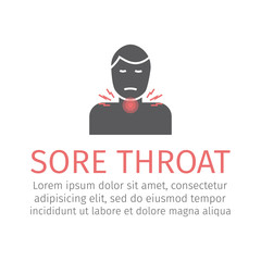 Sore throat icon. Vector sign for web graphic.