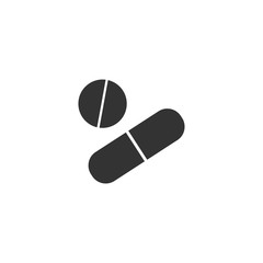 Pills. Black Icon Flat on white background