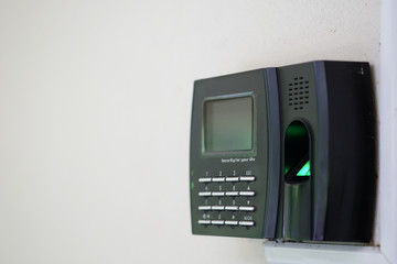 Fingerprint scanner electronic security system. Security, Door access control, Validation,...