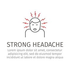 Headache vector icon. Vector sign for web graphic.