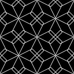 Black and white geometric ornament. Seamless pattern