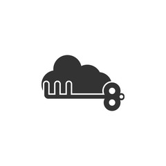 Cloud with key icon. Element of internet security icon for mobile concept and web apps. Detailed Cloud with key icon can be used for web and mobile