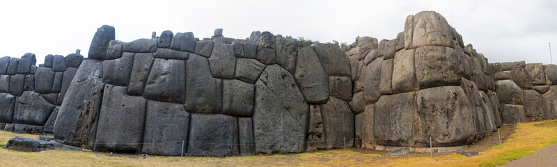 Ancient Inco stonework and buildings near Cuzco, Peru