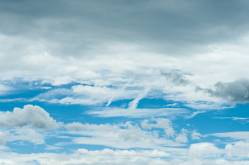 Fototapeta premium Glorious blue sky with white clouds, summer in Fuji City, Japan.