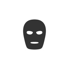 Mask. Black Icon Flat on white background