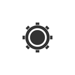 Cog. Black Icon Flat on white background