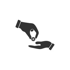 Donate. Black Icon Flat on white background