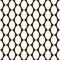 Vector geometric seamless pattern with ovate shapes, curved lines, repeat tiles