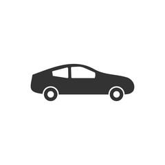 Car. Black Icon Flat on white background