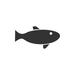 Fish. Black Icon Flat on white background