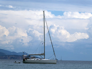 Yachts with a storm approaching - Parga, Greece