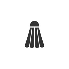 Badminton Shuttlecock. Black Icon Flat on white background
