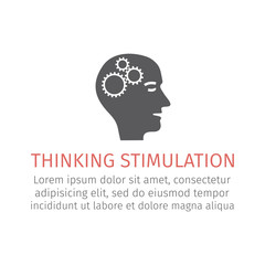 Thinking stimulation icon. Vector sign for web graphic.
